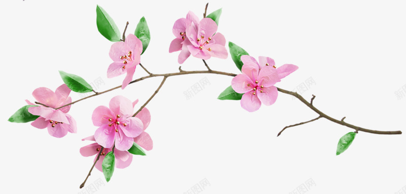 一只小花png免抠素材_新图网 https://ixintu.com 好看 手绘 简单 粉色