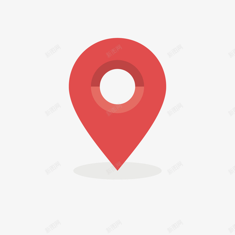 红色定位矢量图ai免抠素材_新图网 https://ixintu.com 位置 光泽 地图 定位 导航 红色 质感 矢量图