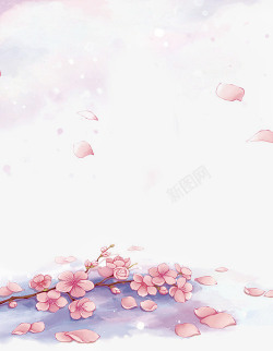 彩色水彩花卉唯美中国古风插画高清图片