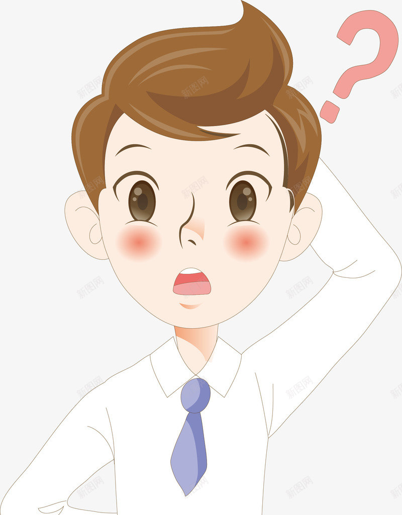 疑问男孩矢量图ai免抠素材_新图网 https://ixintu.com 卡通 手绘 男孩 疑问 矢量图
