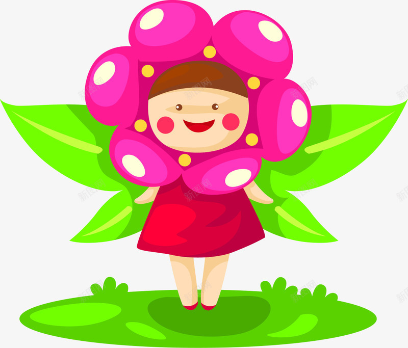 儿童卡通蝴蝶花朵女孩png免抠素材_新图网 https://ixintu.com 儿童 卡通 女孩 花朵 蝴蝶