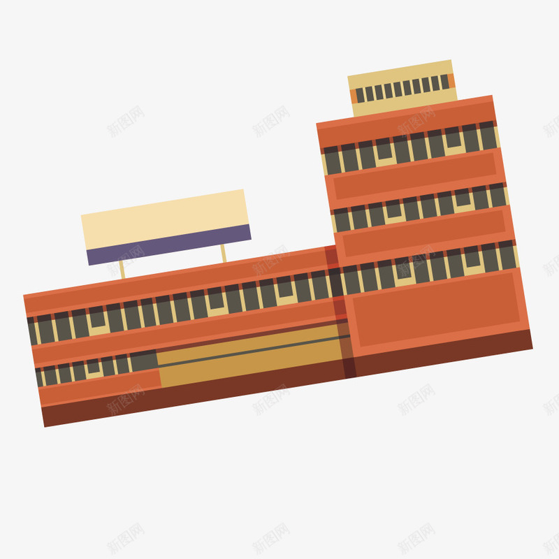 学校楼矢量图eps免抠素材_新图网 https://ixintu.com 古典 复古 建筑 房屋 手绘 矢量图