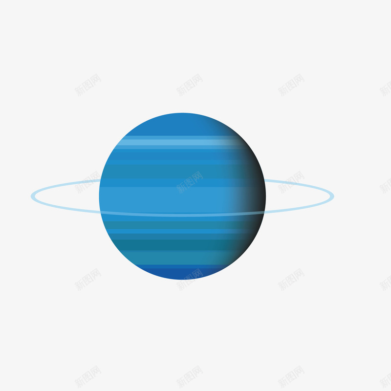 卡通蓝色水星png免抠素材_新图网 https://ixintu.com 卡通星球 水星 背景装饰 蓝色星球