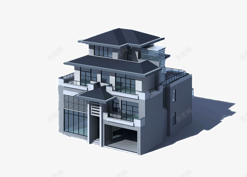 混凝土建筑png免抠素材_新图网 https://ixintu.com 建筑 建筑物 混凝土 阴影