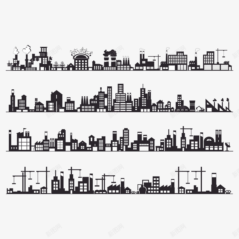 黑色房子背景矢量图eps免抠素材_新图网 https://ixintu.com 商业 房子 背景 黑色 矢量图
