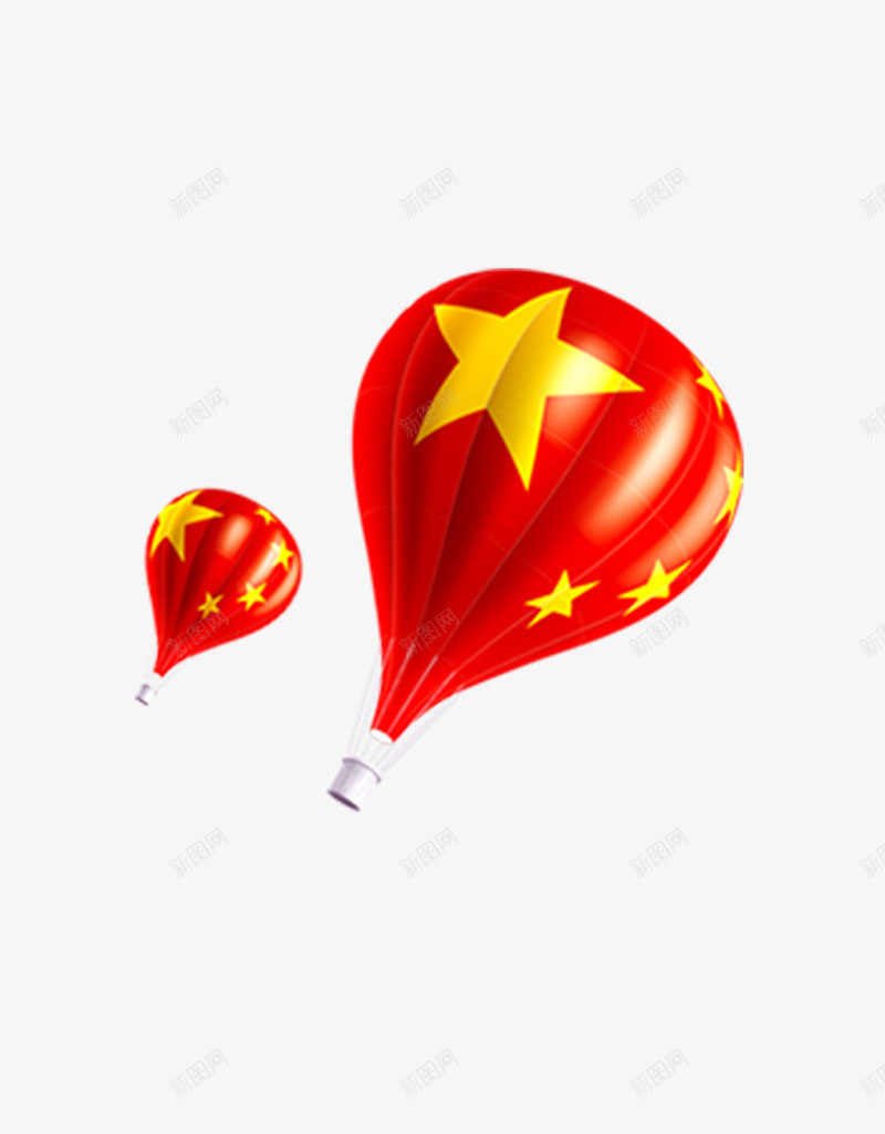国庆节热气球psd免抠素材_新图网 https://ixintu.com 党庆 党建元素 国庆 气球 红色