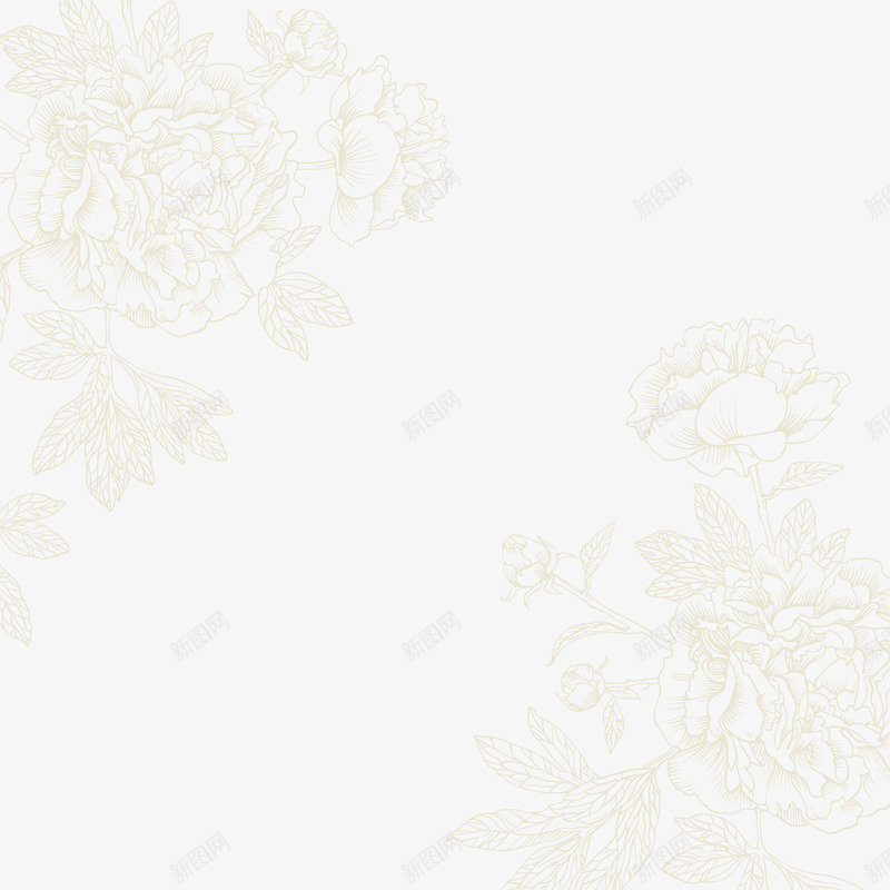 素净玫瑰花底花边png免抠素材_新图网 https://ixintu.com 棕色花纹 欧式花纹 淡雅花纹 玫瑰花纹 纹样 花纹矢量 花边