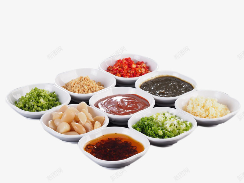 多种鲜辣菜品火锅蘸料png免抠素材_新图网 https://ixintu.com 火锅小料 火锅料 秘制 葱香 蒜蓉 调配 辣酱 酱料碟 酱香 香菜