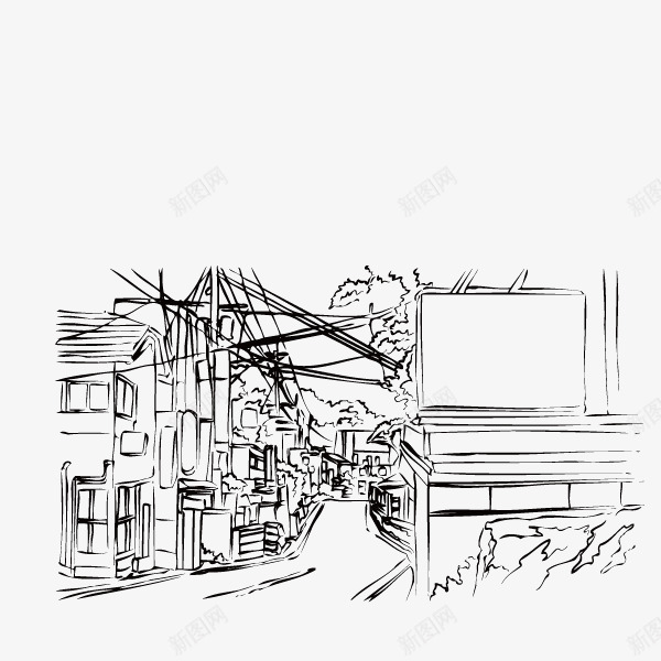 手绘街道png免抠素材_新图网 https://ixintu.com 图画 建筑 建筑街道 手绘建筑 手绘楼房 手绘稿 手绘素描 手绘街道 楼房 画画 素描建筑 素描楼房 素描稿 素描街道
