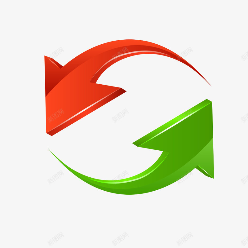 红绿色回收循环立体箭头pptpng免抠素材_新图网 https://ixintu.com PPT ppt素材 回收 循环 立体箭头 红绿色