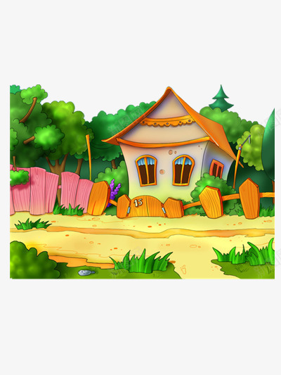 深山里的房子png免抠素材_新图网 https://ixintu.com 卡通 房子 森林