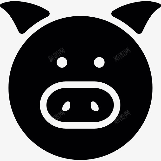 猪的肖像图标png_新图网 https://ixintu.com 农场 动物头 哺乳动物 猪 猪肉 面