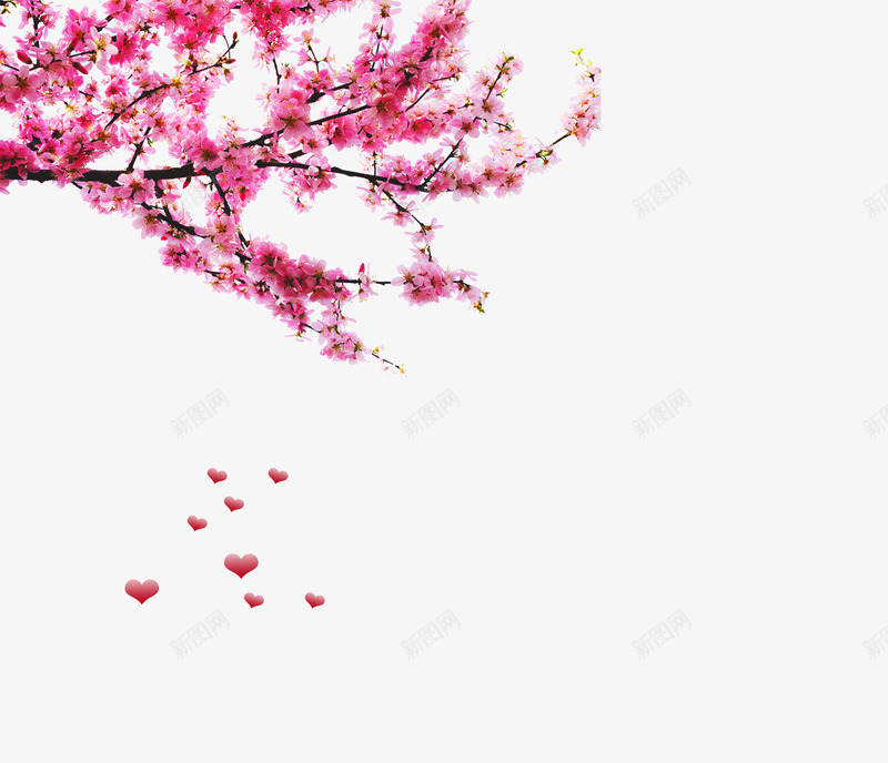 桃花psd免抠素材_新图网 https://ixintu.com 桃花 爱心 花
