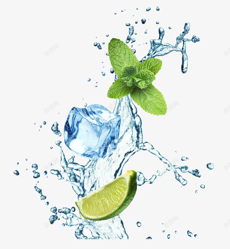 滴水薄荷柠檬png免抠素材_新图网 https://ixintu.com 柠檬 水滴 滴水 薄荷