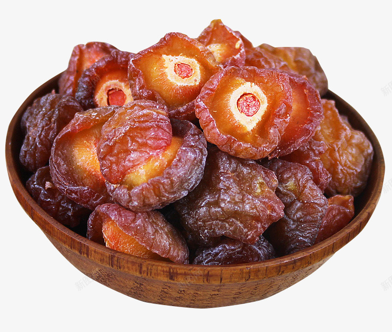 木碗装的半边梅干png免抠素材_新图网 https://ixintu.com 半边梅 小吃零食 木碗装的 李子干 梅子肉 话梅干
