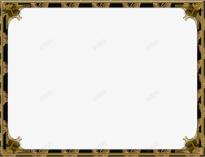 金色花纹边框png免抠素材_新图网 https://ixintu.com 方框 相框 花纹 边框 金色