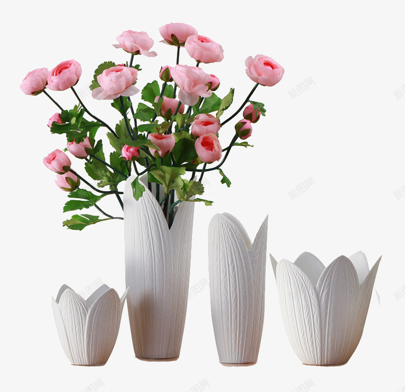 家居陶瓷花瓶摆件psd免抠素材_新图网 https://ixintu.com 家居 插花 摆件 白色陶瓷 粉色花朵 花瓶 陶瓷