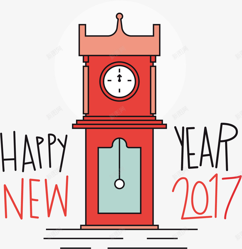 新年的钟声矢量图ai免抠素材_新图网 https://ixintu.com 12点 时间 红色 钟表 矢量图