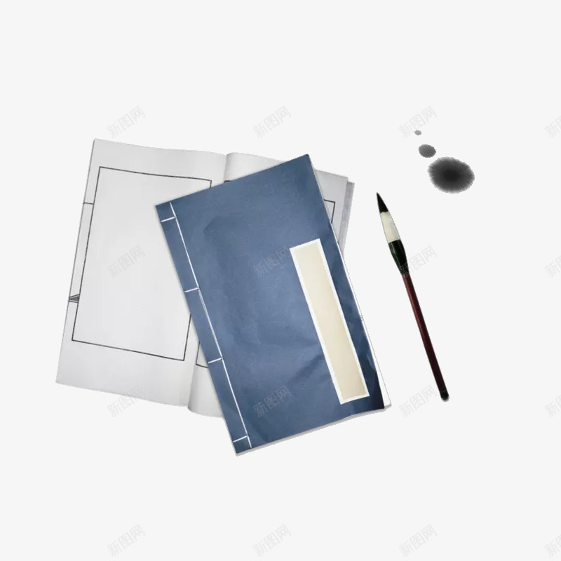 笔墨纸砚png免抠素材_新图网 https://ixintu.com 书籍 手绘画 毛笔 矢量装饰 装饰