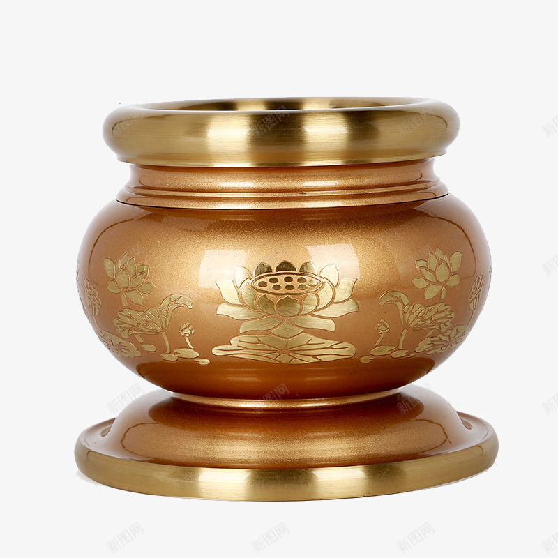 粉金圆莲花炉png免抠素材_新图网 https://ixintu.com 产品实物 台湾纯铜莲花香炉 居室佛具摆件 烧香香炉 粉金圆莲花炉 纯铜心经莲花香炉 莲花佛堂 香插 香薰炉