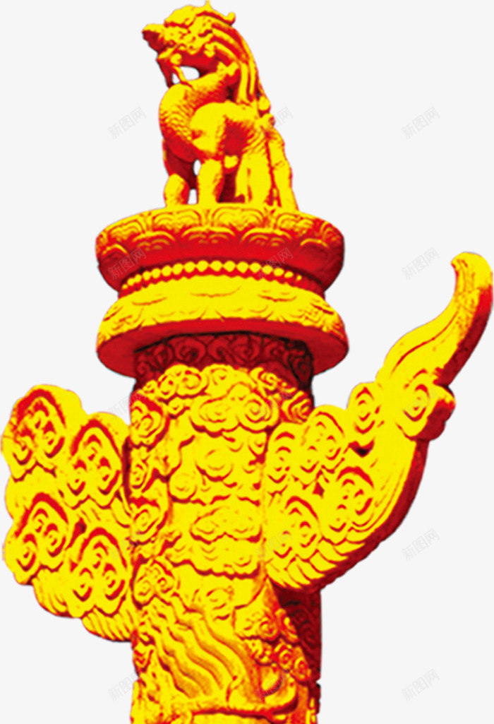 金色石狮国庆快乐png免抠素材_新图网 https://ixintu.com 国庆 快乐 石狮 金色