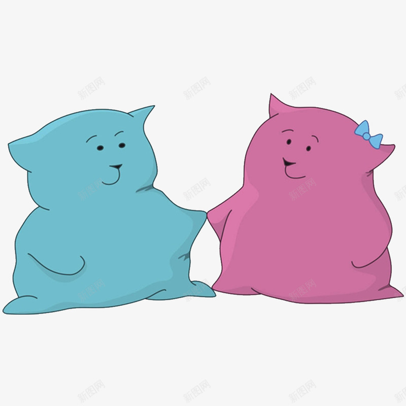 我们是朋友png免抠素材_新图网 https://ixintu.com 找朋友 相互鼓励 红色 结伴 蓝色