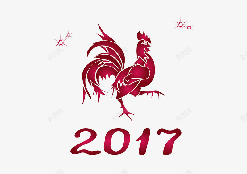 2017新年快乐装饰元素鸡年png免抠素材_新图网 https://ixintu.com 2017 元素 快乐 新年 装饰 鸡年