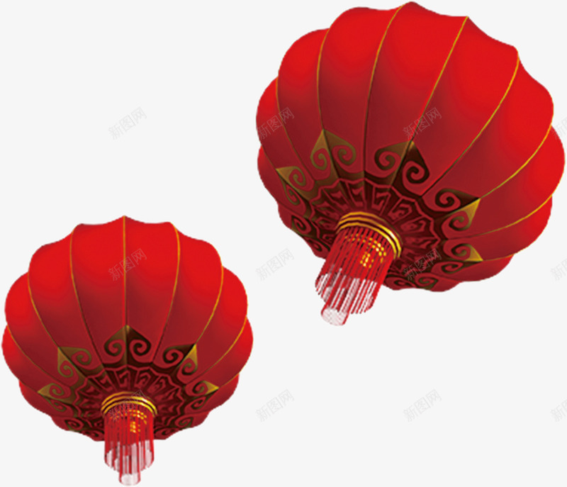 中国装饰元素灯笼png免抠素材_新图网 https://ixintu.com 大红 流苏 灯笼 祥云