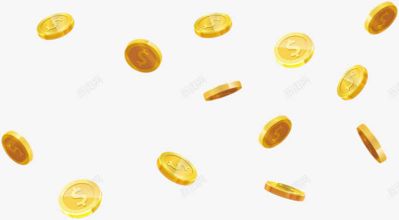 漂浮金币png免抠素材_新图网 https://ixintu.com 漂浮元素 金币 金融元素 金钱