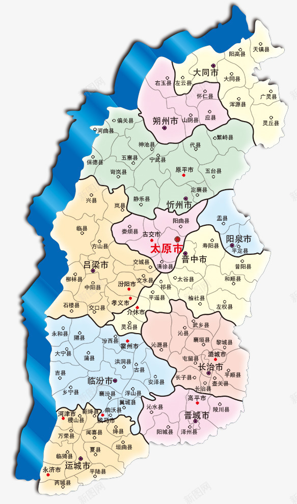 中国山西省立体彩色分块地图png免抠素材_新图网 https://ixintu.com 中国 免费 免费下载 分块 山西省 山西省地图 立体彩色