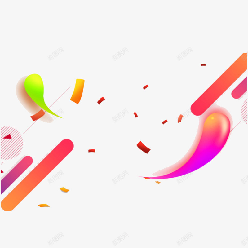 彩色圆形彩纸psd免抠素材_新图网 https://ixintu.com 光泽 圆弧 圆形 彩带 彩纸 彩色 渐变 质感 飘落