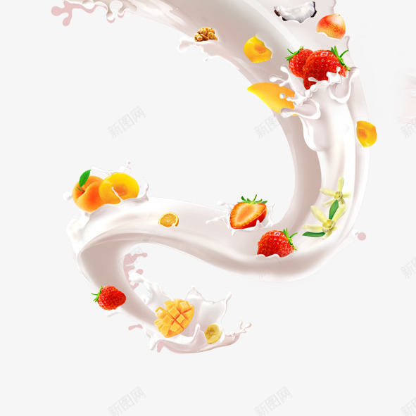 合成效果牛奶草莓酸奶png免抠素材_新图网 https://ixintu.com 合成 效果 牛奶 草莓 酸奶