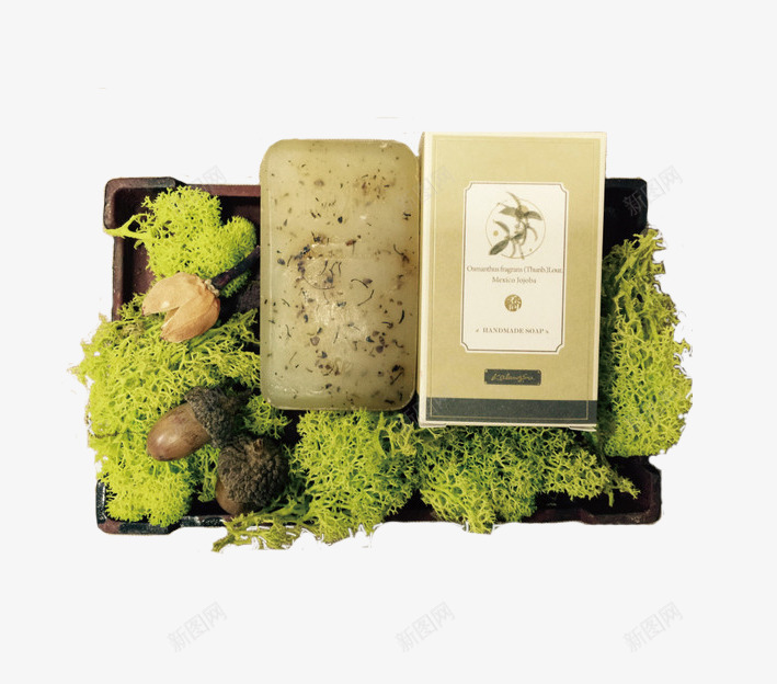 自然绿色有机香皂png免抠素材_新图网 https://ixintu.com 有机 纯天然 绿色 荷荷巴果 荷荷巴油 香皂
