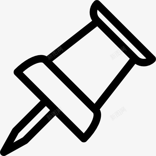 倾斜的图钉图标png_新图网 https://ixintu.com 依恋 办公材料 学校材料 引脚标记