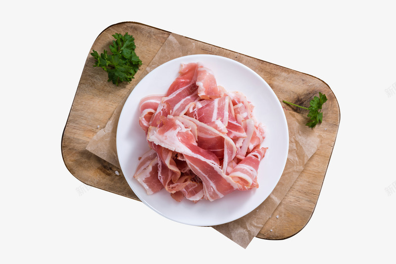 砧板上的生菜与五花肉png免抠素材_新图网 https://ixintu.com 猪肉 砧板上的生菜与五花肉 食品餐饮
