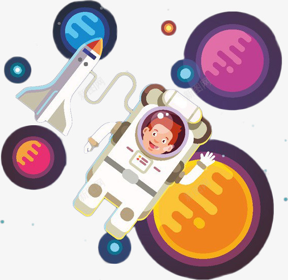 宇航员卫星png免抠素材_新图网 https://ixintu.com 儿童 卡通 球体