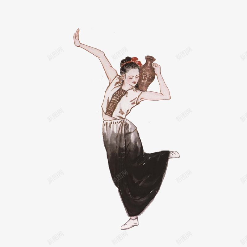 水墨画傣族少女舞蹈png免抠素材_新图网 https://ixintu.com 傣家 傣族 傣族图案 傣族少女 傣族生活 少数民族 民族 水墨画 舞蹈 舞蹈社团