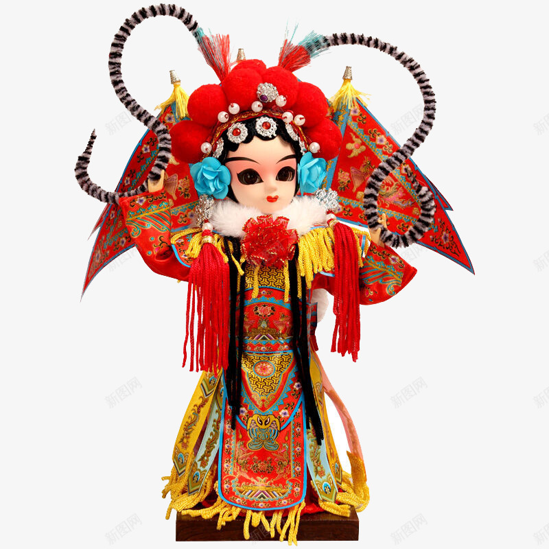 Q版穆桂英png免抠素材_新图网 https://ixintu.com 9英寸 京剧人偶娃娃 穆桂英红 绢人Q版
