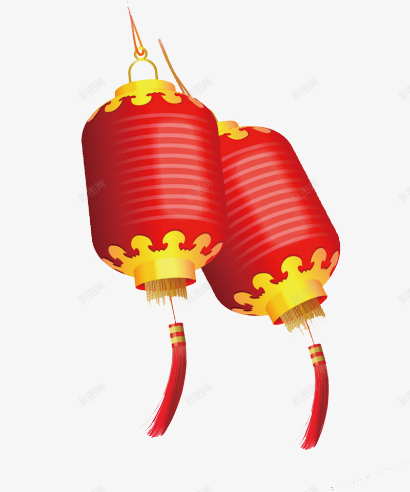 红色长灯笼png免抠素材_新图网 https://ixintu.com 春节 灯笼 红灯笼 节日 长灯笼