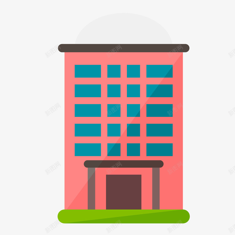 红色的楼房矢量图ai免抠素材_新图网 https://ixintu.com 楼房 红色 装饰图案 矢量图
