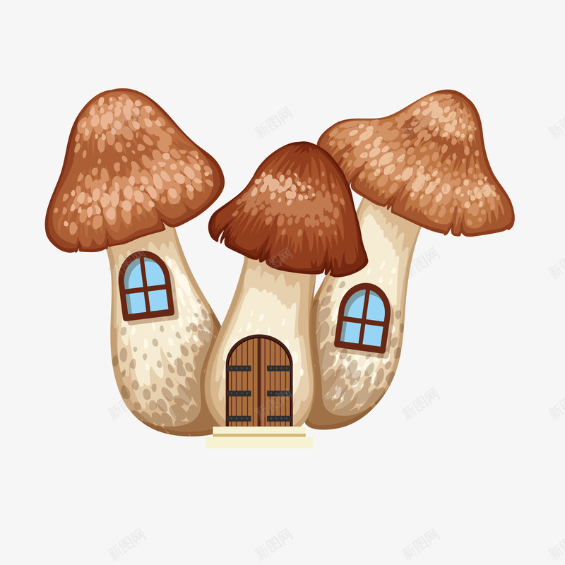 卡通蘑菇屋矢量图eps免抠素材_新图网 https://ixintu.com PNG图 PNG图下载 创意卡通 卡通 卡通插图 插图 童话房子 蘑菇屋 蘑菇房屋 矢量图