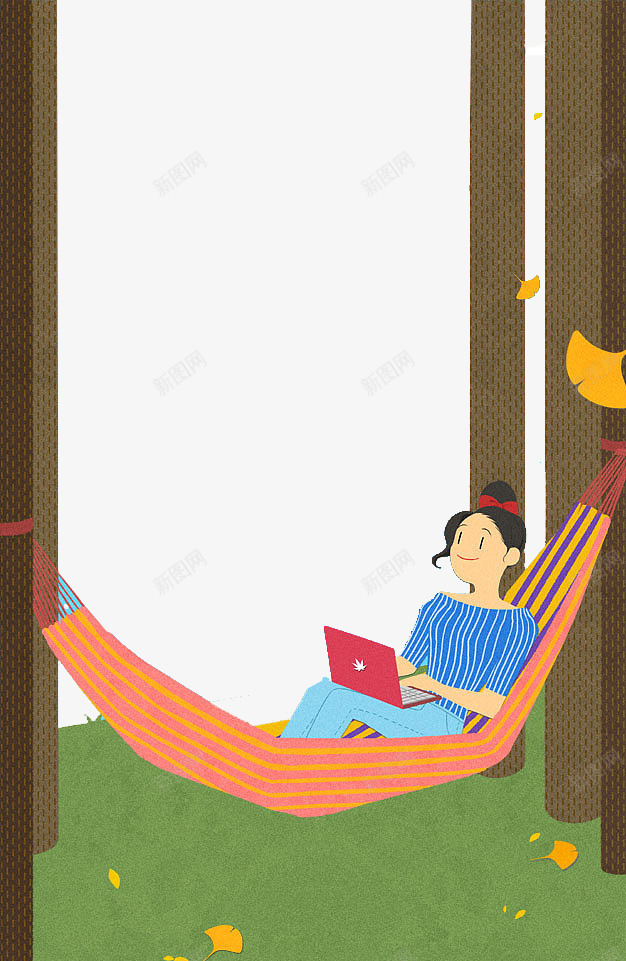 扁平风吊椅度假放松心情png免抠素材_新图网 https://ixintu.com 享受 吊椅 度假 放松 放松心情 放松旅行 放松身心