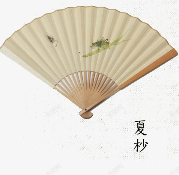 传统古风扇子png免抠素材_新图网 https://ixintu.com 中国风 古典 国画装饰 夏杪