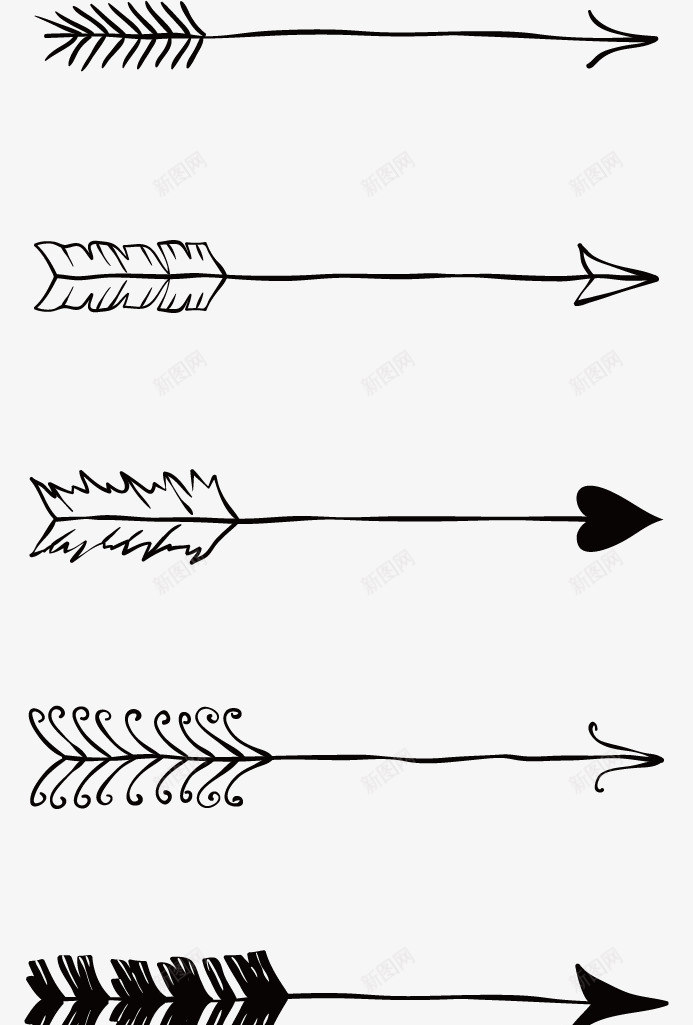 黑色的箭头矢量图ai免抠素材_新图网 https://ixintu.com 切割线 卡通手绘 水彩画 装饰图案 边框纹理 黑色的尖头 矢量图