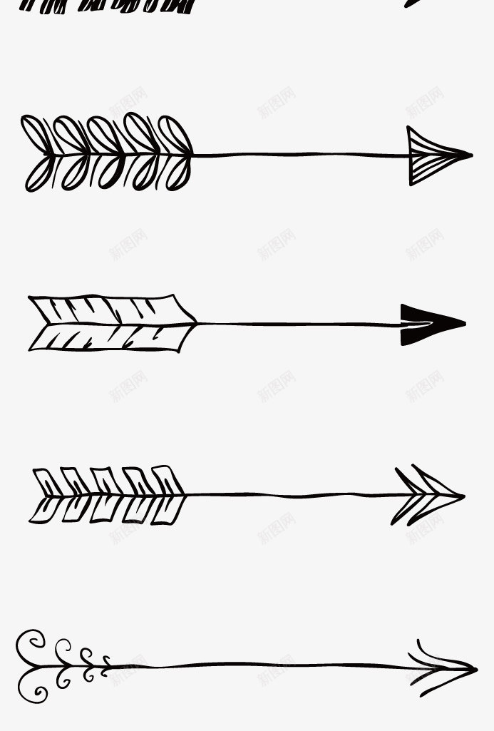 黑色的箭头矢量图ai免抠素材_新图网 https://ixintu.com 切割线 卡通手绘 水彩画 装饰图案 边框纹理 黑色的尖头 矢量图