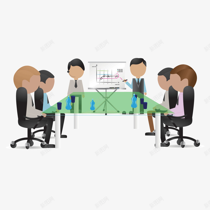 卡通公司开会矢量图ai免抠素材_新图网 https://ixintu.com 公司开会 卡通会议 开会 矢量会议 矢量图