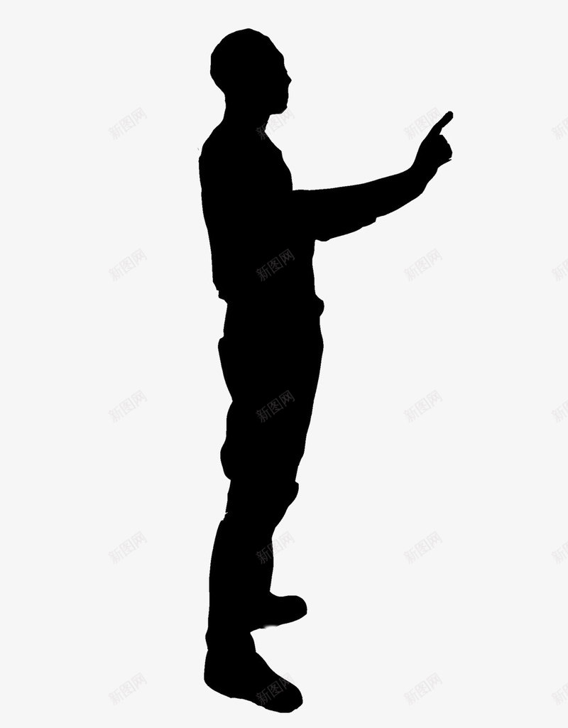 指向剪影人物男png免抠素材_新图网 https://ixintu.com 人物 剪影 手指 男 男侧脸黑色剪影