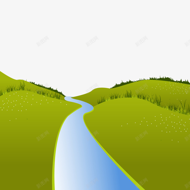 小河流草地png免抠素材_新图网 https://ixintu.com png图 卡通ai 小河流 矢量插画 草地 风景