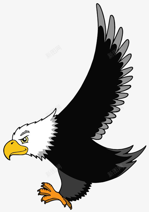 展翅白头鹰png免抠素材_新图网 https://ixintu.com 卡通 大翅膀 大鹰 威武 白头鹰 老鹰 鸟类 鹰嘴 鹰爪