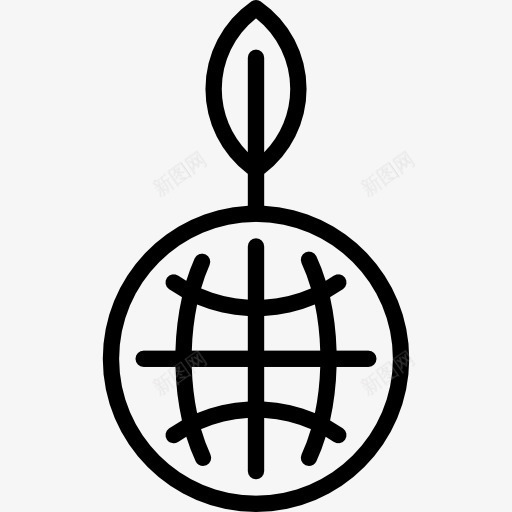 绿色星球图标png_新图网 https://ixintu.com 世界网格 叶 在全球范围内 性质 生态